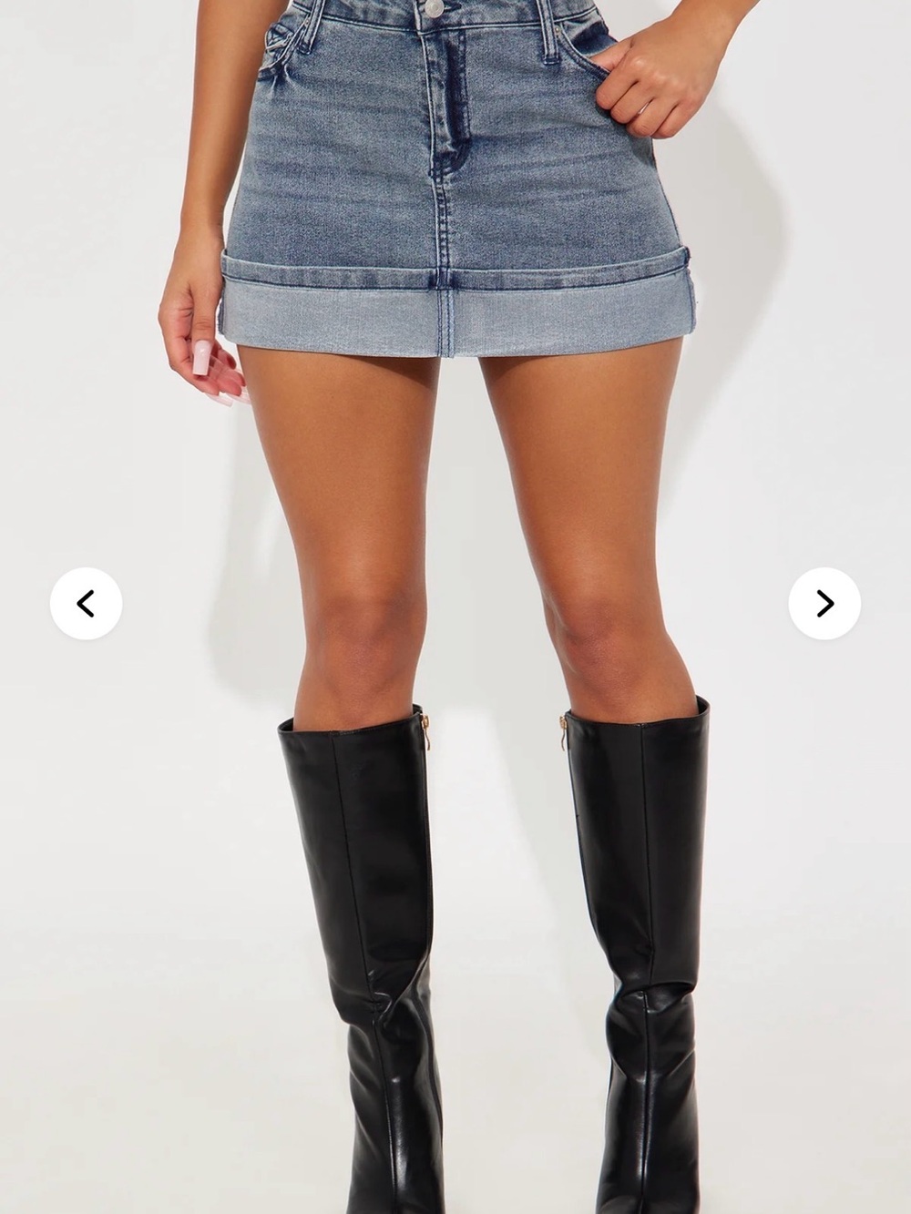 Rolled Hem Denim Mini Skirt (New without Tags)